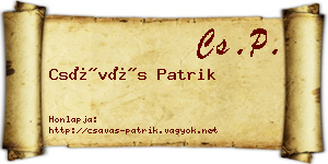 Csávás Patrik névjegykártya